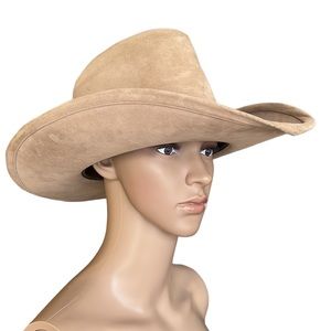 Bailey U-Rollit Brick Crown Western Cowboy Hat in Tan Velvet